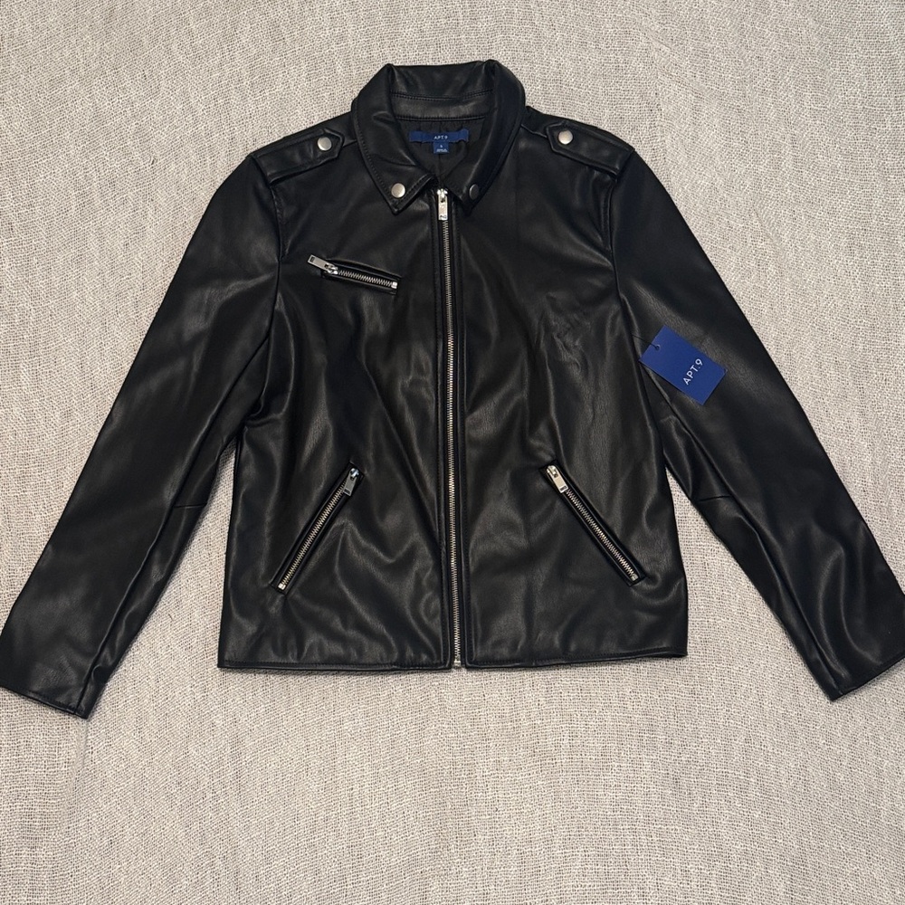 Kohl's Black Faux Leather Jacket